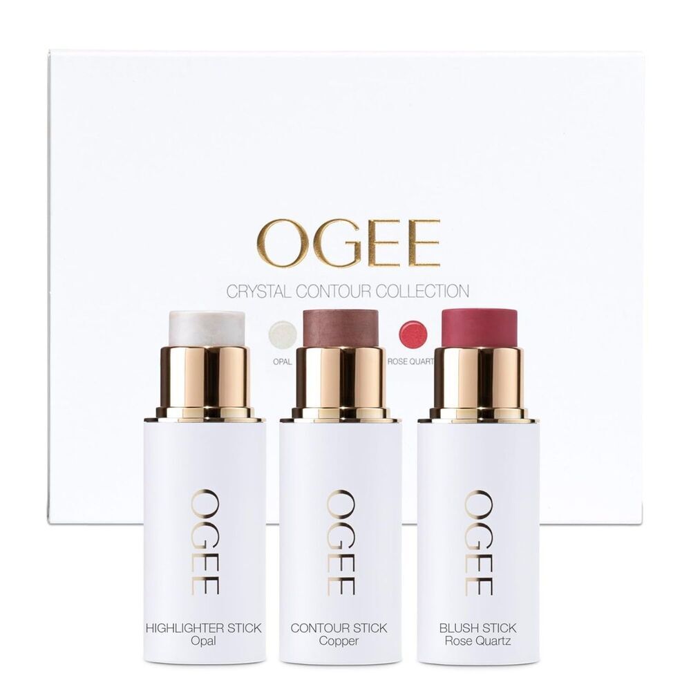 Ogee Face Stick Crystal Collection Includes Bronzer Blush & Highlighter Stick